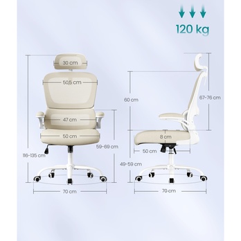 Kancelárska stolička LUMBAR krémová 6