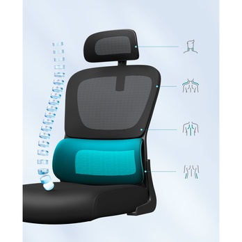 Kancelárska stolička LUMBAR čierna 3