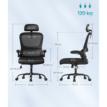 Kancelárska stolička LUMBAR čierna 6