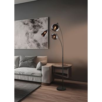 Stojacia lampa LUMINA čierny kov/sklo 1
