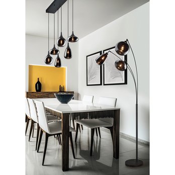 Stojacia lampa LUMINA čierny kov/sklo 2
