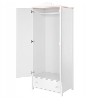 Šatníková skriňa LUNA 01 biela/ružová 2