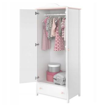 Šatníková skriňa LUNA 01 biela/ružová 3
