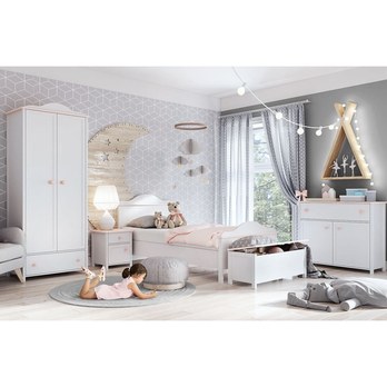 Šatníková skriňa LUNA 01 biela/ružová 5