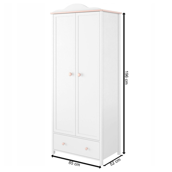 Šatníková skriňa LUNA 01 biela/ružová 6