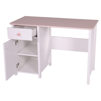 Písací stôl LUNA 03 biela/ružová 2