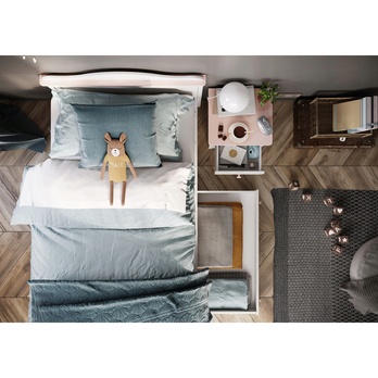 Úložný priestor pod posteľ LUNA 09 biela/ružová 3