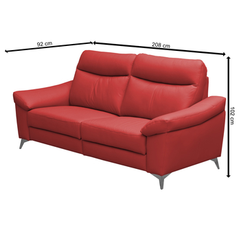 Pohovka LUNA 3 červená 3