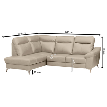 Sedacia súprava LUNA ľavá, krémová 8