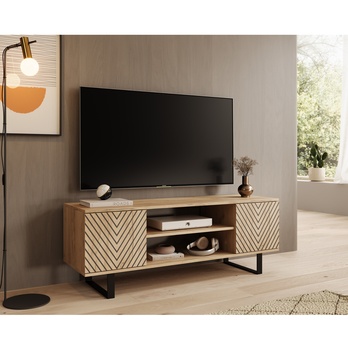 TV stolík LUNET dub craft/čierna, šírka 135 cm 1