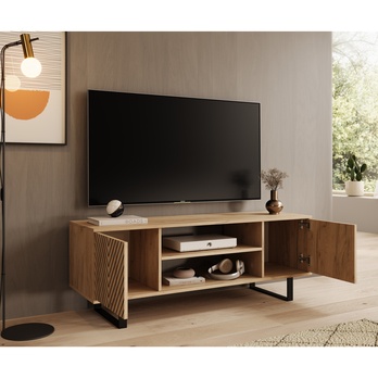 TV stolík LUNET dub craft/čierna, šírka 135 cm 2