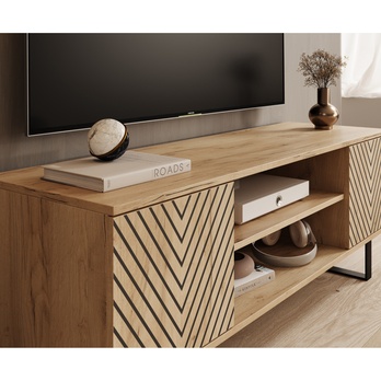 TV stolík LUNET dub craft/čierna, šírka 135 cm 3