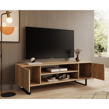 TV stolík LUNET dub craft/čierna, šírka 155 cm 2