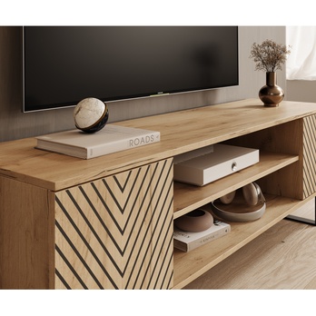 TV stolík LUNET dub craft/čierna, šírka 155 cm 3