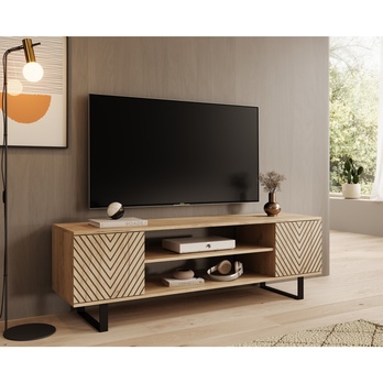 TV stolík LUNET dub craft/čierna, šírka 155 cm 1