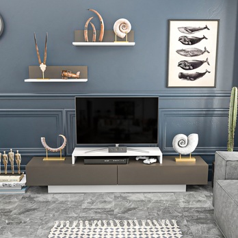 TV zostava LUSI hnedá/biela 1