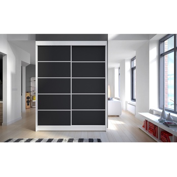 Šatníková skriňa LUSINE biela/čierna 1