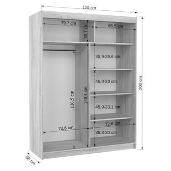 Šatníková skriňa LUSINE biela/čierna 4