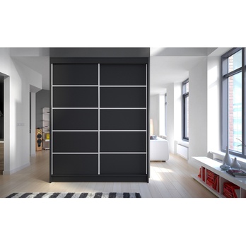 Šatníková skriňa LUSINE čierna 1