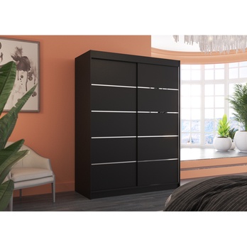 Šatníková skriňa LUSINE čierna 3