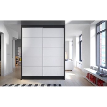 Šatníková skriňa LUSINE čierna/biela 1