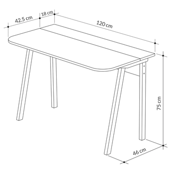 Písací stôl LUTON biela/mocca 4