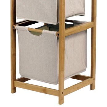 Úložný regál LUX prírodný bambus/sivá, výška 78 cm 1