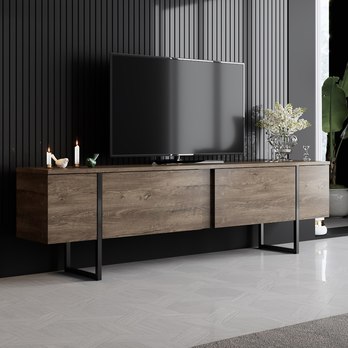 TV komoda LUXE orech/čierna 1