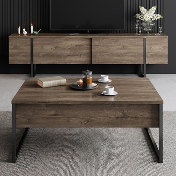 TV komoda LUXE orech/čierna 4