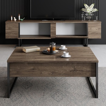 TV komoda LUXE orech/čierna 5