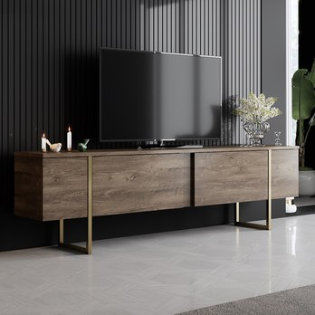 TV komoda LUXE orech/zlatá 1
