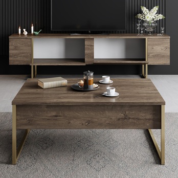 TV komoda LUXE orech/zlatá 5