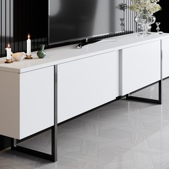 TV komoda LUXE biela/čierna 3