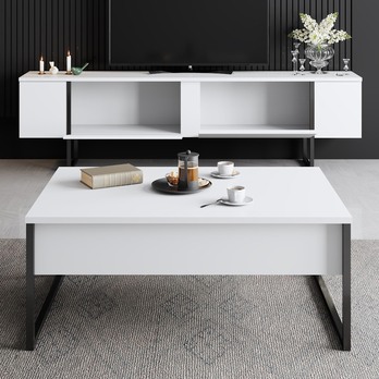 TV komoda LUXE biela/čierna 5