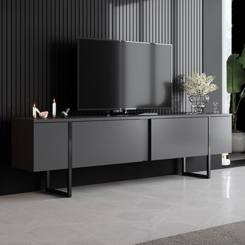 TV komoda LUXE antracitová/čierna 1