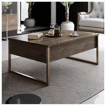 Konferenčný stolík LUXE orech/zlatá 1