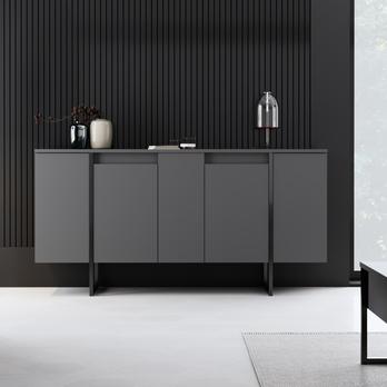 Komoda LUXE antracitová/čierna 4