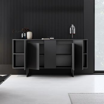 Komoda LUXE antracitová/čierna 5