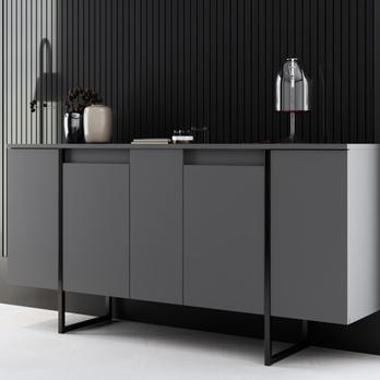 Komoda LUXE antracitová/čierna 6