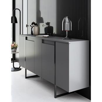 Komoda LUXE antracitová/čierna 7