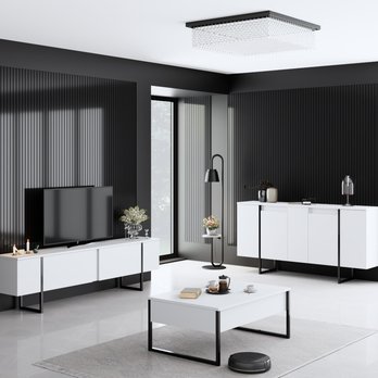 Komoda LUXE biela/čierna 1