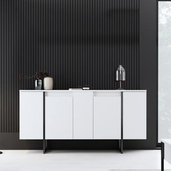 Komoda LUXE biela/čierna 4