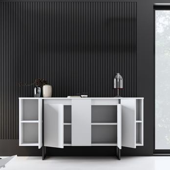 Komoda LUXE biela/čierna 5