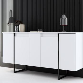 Komoda LUXE biela/čierna 6