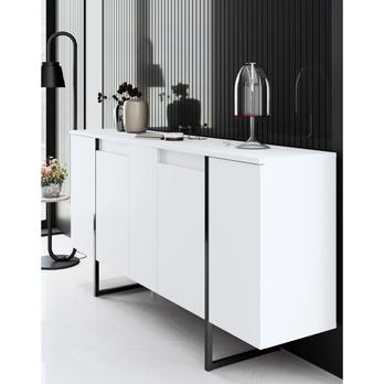 Komoda LUXE biela/čierna 7