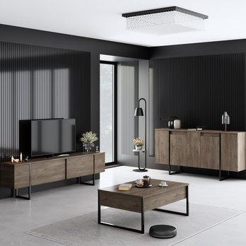 Komoda LUXE orech/čierna 1