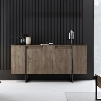 Komoda LUXE orech/čierna 4