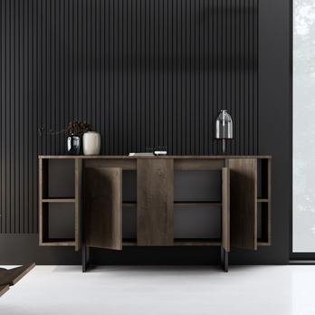 Komoda LUXE orech/čierna 5