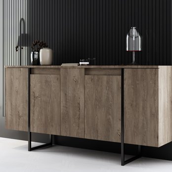 Komoda LUXE orech/čierna 6