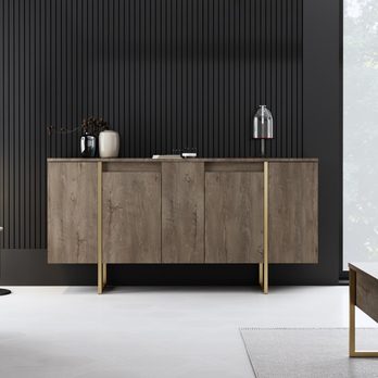 Komoda LUXE orech/zlatá 4